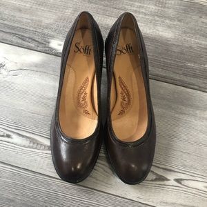 Söfft Brown leather pumps, size 8